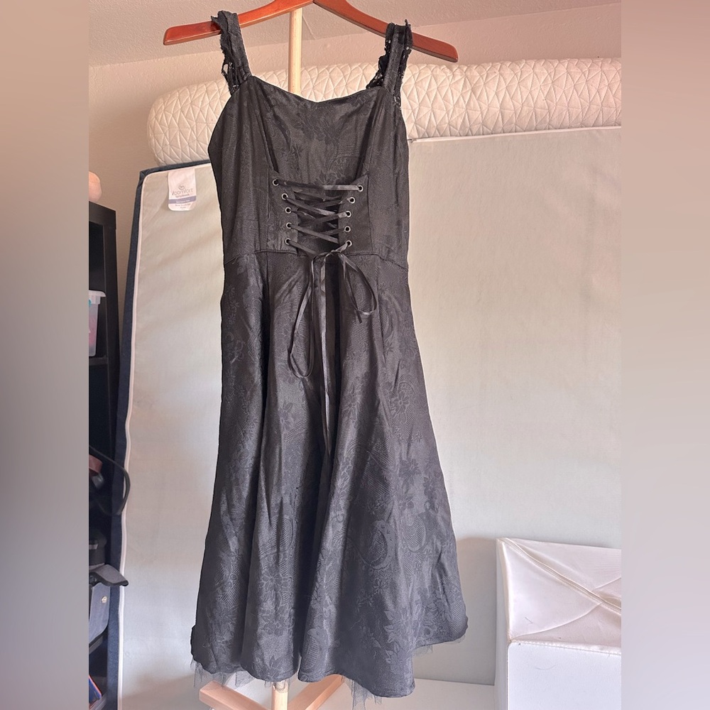 Black A-Line Scoop Neck Dress